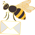 Illustrated Bee Carrying an envelope Tonicc Mail